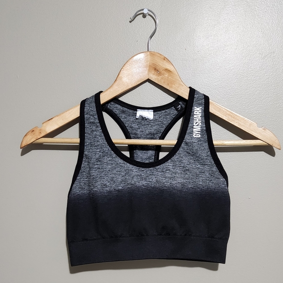 Gymshark Adapt Black Ombre Dip Dye Seamless Racer Back Sports Bra - Picture 2 of 7